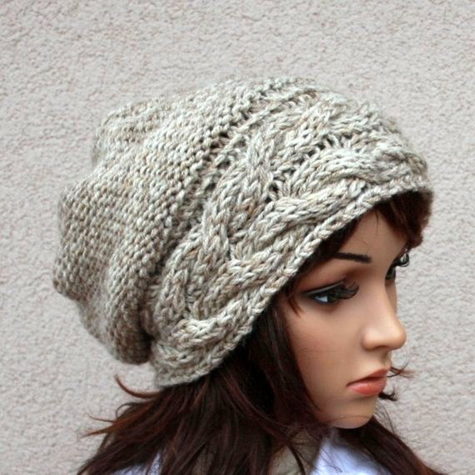Hand Knitted Warm Slouchy Beanie. Soft and Comfortable Hat | Etsy