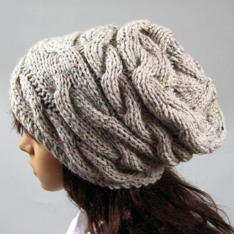 Hand knitted oversized slouchy beanie for women. A lovely Etsy