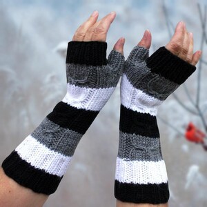 Hand knitted mittens for women. Fingerless gloves for ladies. Gloves hand made. Knitted gloves. Mittens for ladies.