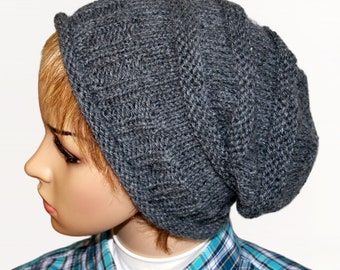 Gorro desleixado tricotado à mão: chapéu de inverno quente para mulheres