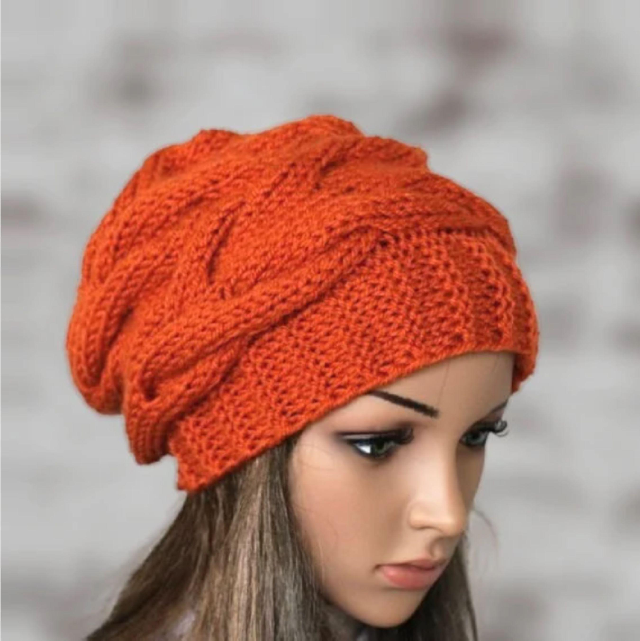 NEW Handmade Chunky Knit Wool Acrylic Blend Slouchy Toboggan Hat Beanie Hand Knitted Slouchy Beanie: Acrylic Wool Blend Hat - Etsy main image 3