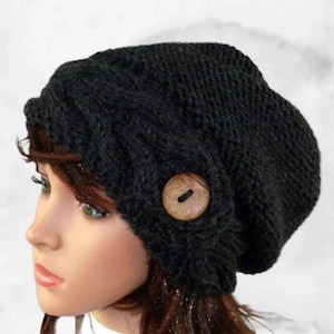 Women slouch hat, Winter knit beanie, Fall accessories, Handknit beanie cap, Handmade slouch beanies and hats. In many colours.