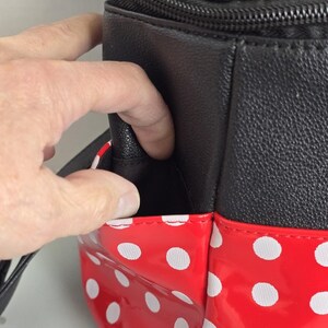 Disney Minnie Mouse Red Polka Dot Mini Backpack Purse Dani by Danielle Nicole EC image 4