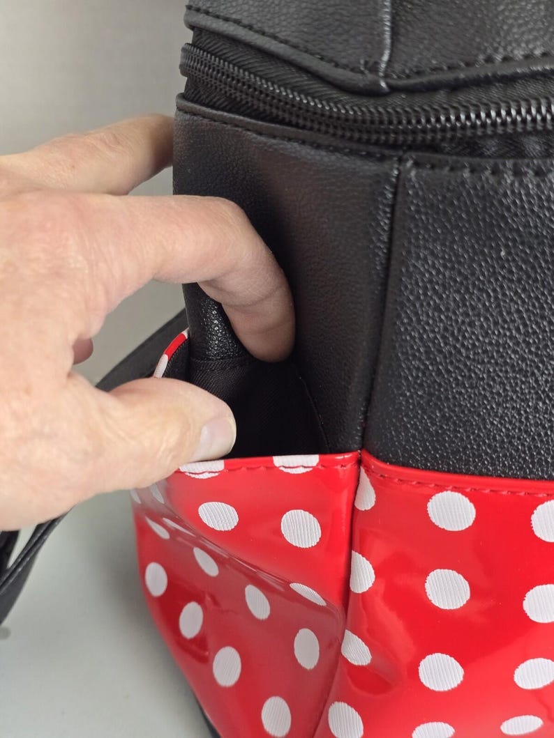 Disney Minnie Mouse Red Polka Dot Mini Backpack Purse Dani by Danielle Nicole EC image 4