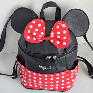 Disney Minnie Mouse Red Polka Dot Mini Backpack Purse Dani by Danielle Nicole EC image 2