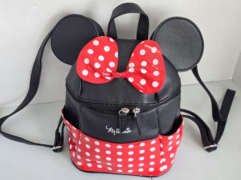 Disney Minnie Mouse Red Polka Dot Mini Backpack Purse Dani by Danielle Nicole EC image 2