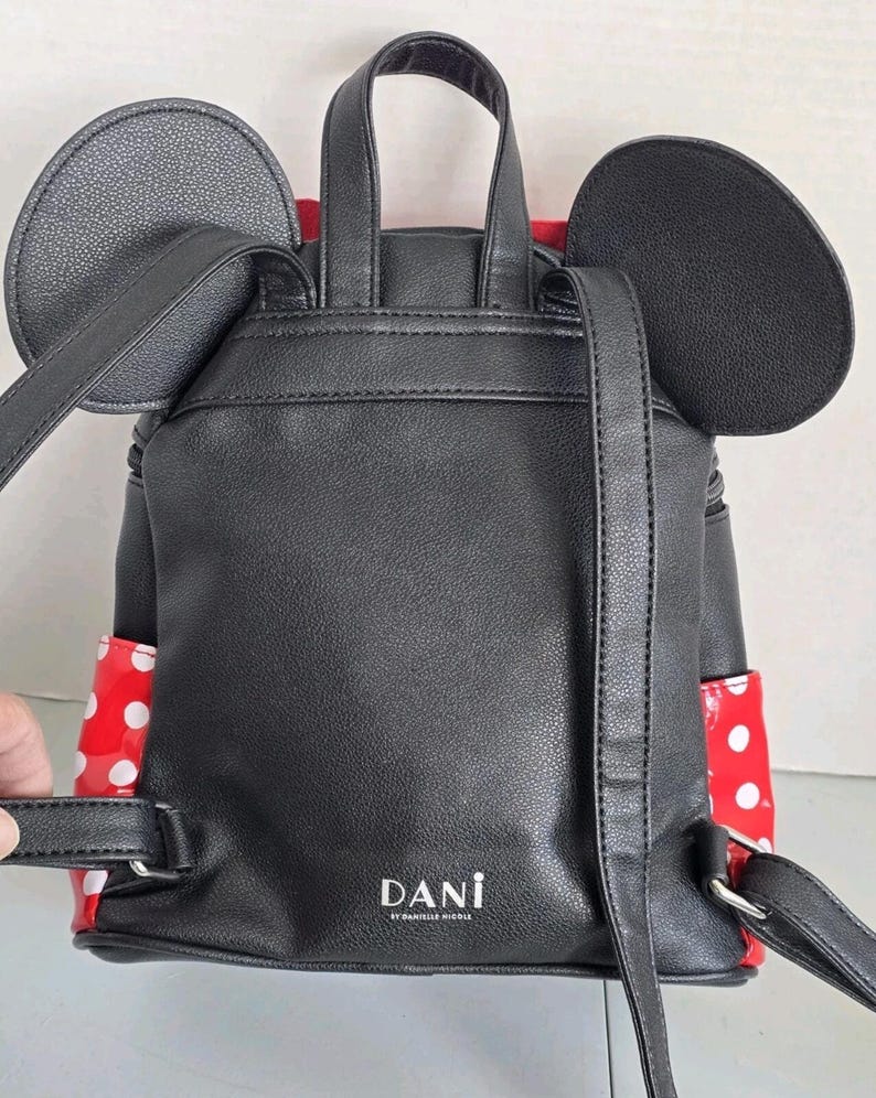 Disney Minnie Mouse Red Polka Dot Mini Backpack Purse Dani by Danielle Nicole EC image 6