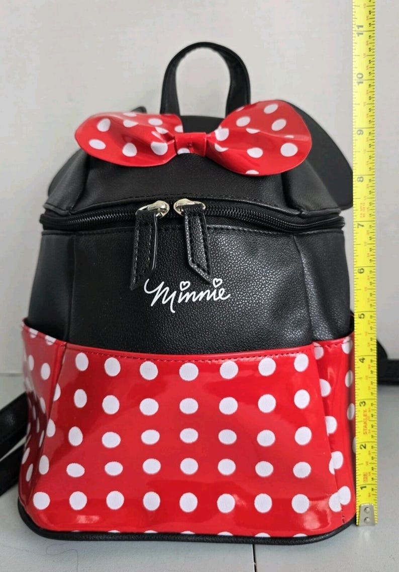 Disney Minnie Mouse Red Polka Dot Mini Backpack Purse Dani by Danielle Nicole EC image 12