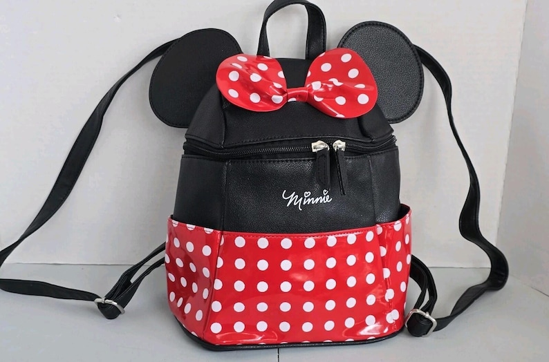 Disney Minnie Mouse Red Polka Dot Mini Backpack Purse Dani by Danielle Nicole EC image 1