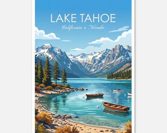 Lake Tahoe Wall Art | California Nevada Mountain Lake Print (Digital Download)