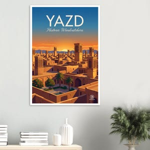 Yazd Windcatchers Travel Poster | Persian Architecture Art (Digital Download) image 2