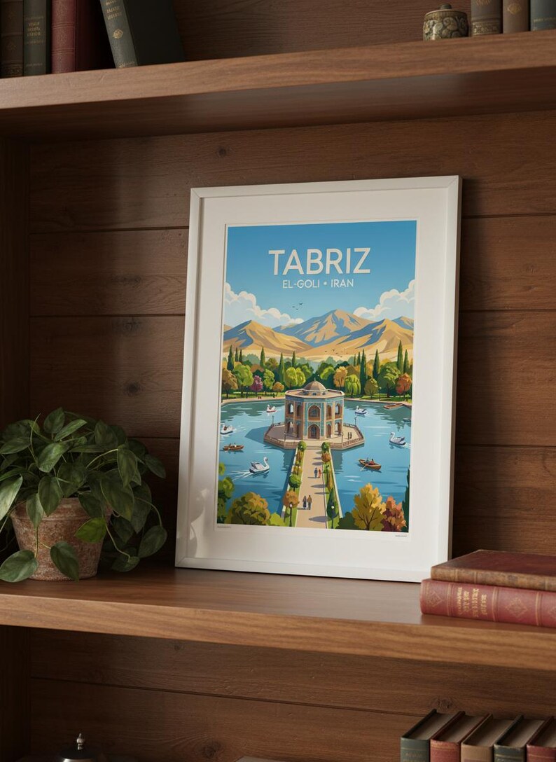 Reseaffisch med El Goli Tabriz | Persisk trädgårdskonsttryck (digital nedladdning) bild 3