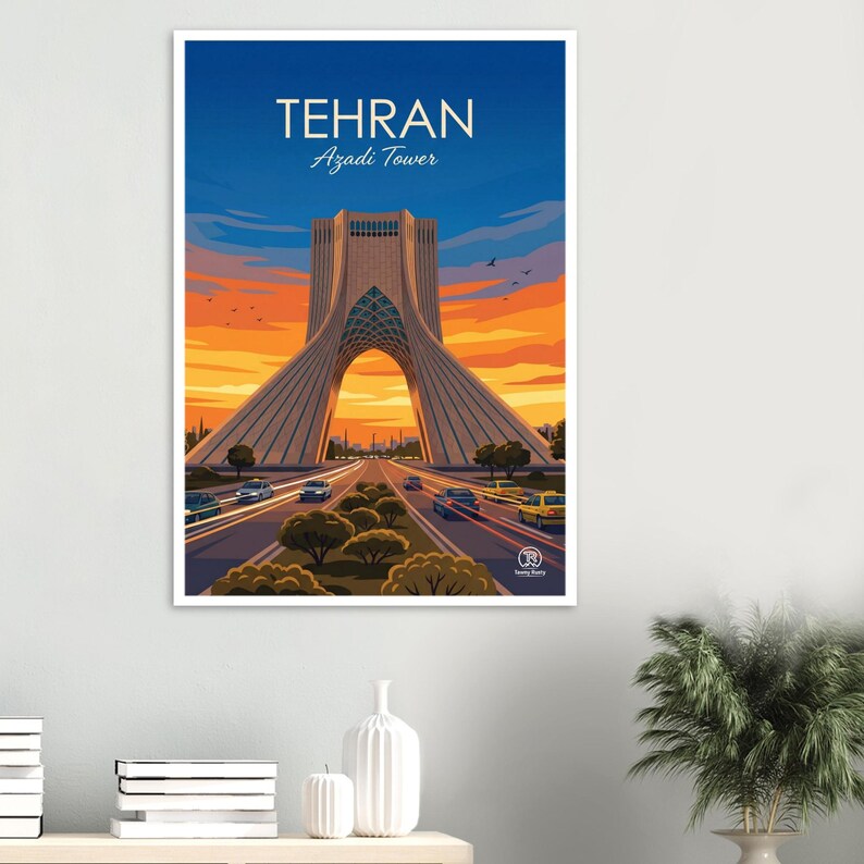 Azadi Tower Tehran Travel Poster | Persian Architecture Art (Digital Download) image 2