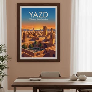 Yazd Windcatchers Travel Poster | Persian Architecture Art (Digital Download) image 4