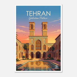 Golestan Palace Tehran Travel Poster | Persian Architecture Art (Digital Download) image 1