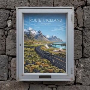 Iceland Route 1 Ring Road Travel Poster | Nordic Landscape Printable (Digital Download) image 5