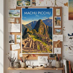 Machu Picchu Peru Travel Poster | Andes Mountain Wall Art (Digital Download) image 9