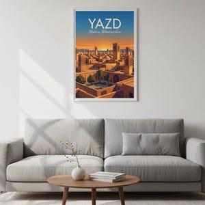 Yazd Windcatchers Travel Poster | Persian Architecture Art (Digital Download) image 6