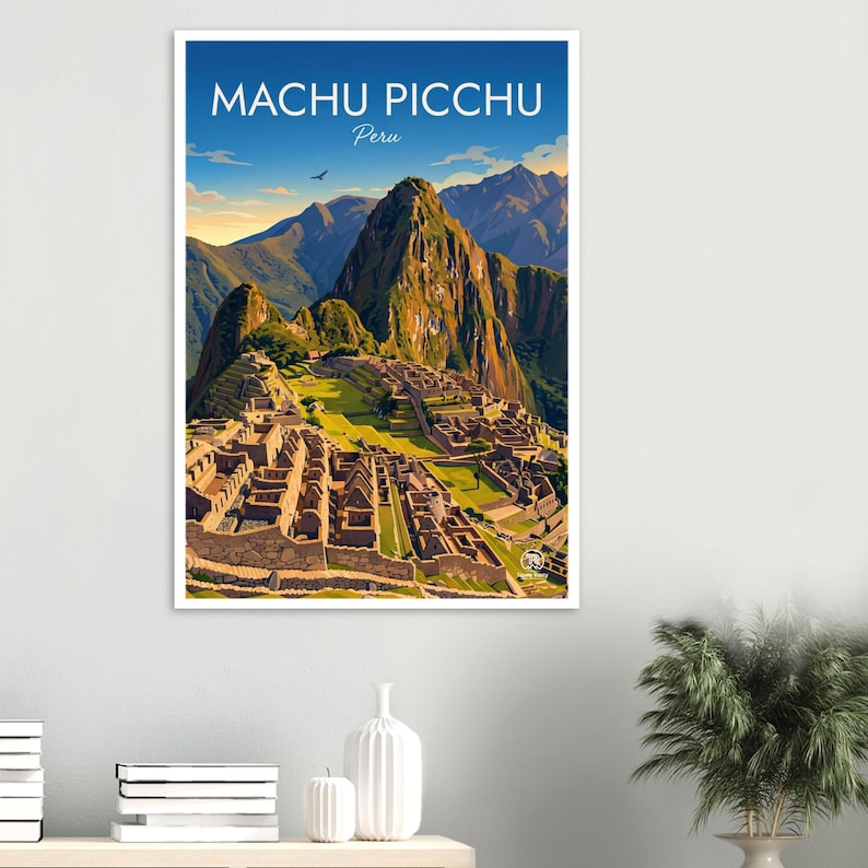Machu Picchu Peru Travel Poster | Andes Mountain Wall Art (Digital Download) image 3