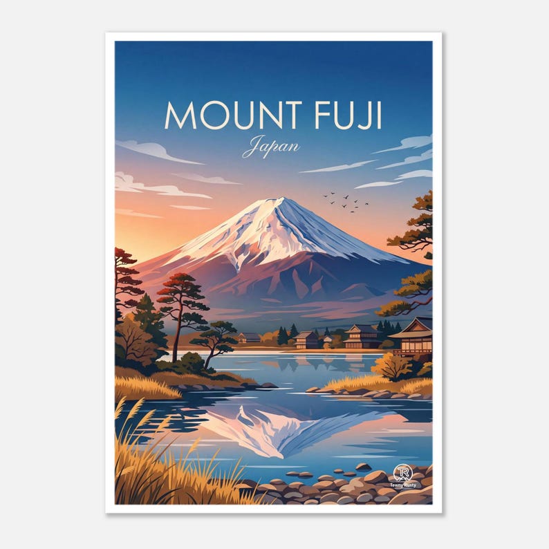 Mount Fuji Print | Japan Travel Poster, Asian Landscape Wall Decor (Digital Download) image 1