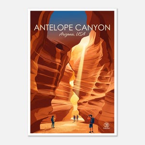 Antelope Canyon Print | Arizona Slot Canyon Travel Poster (Digital Download) image 1