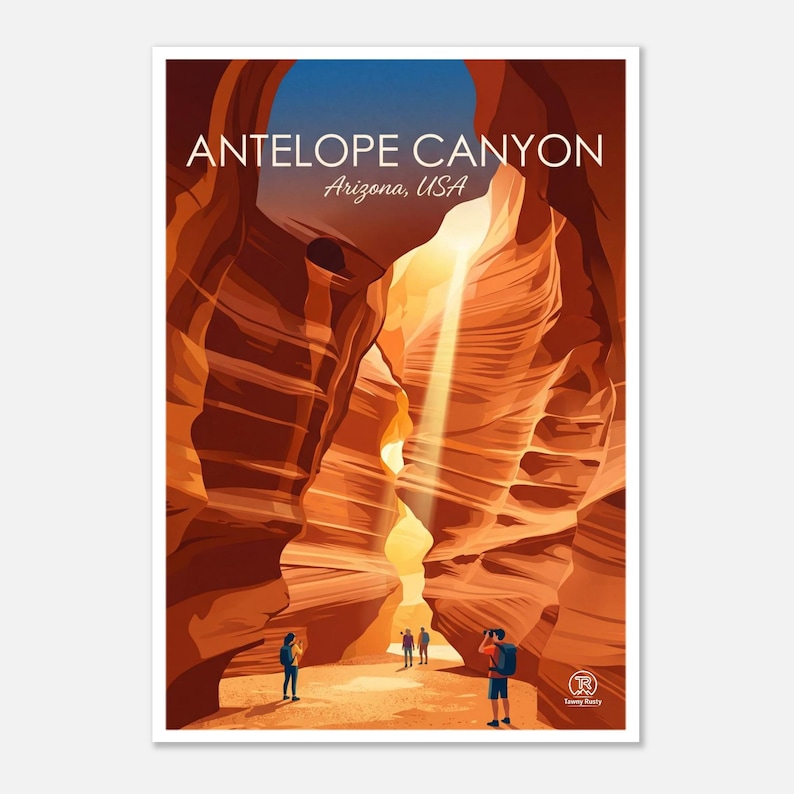 Antelope Canyon Print | Arizona Slot Canyon Travel Poster (Digital Download) image 1