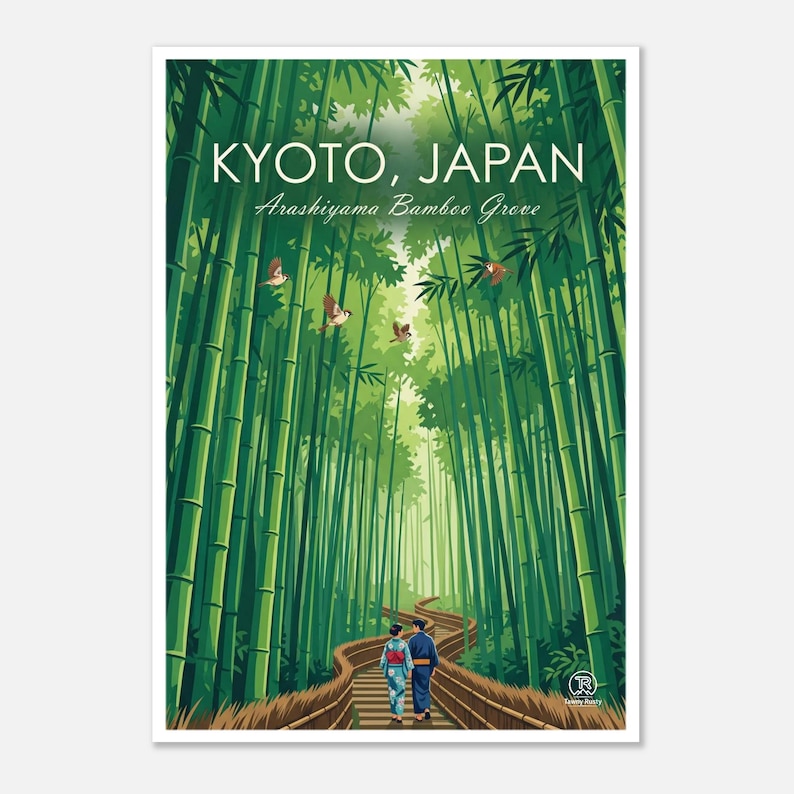 Kyoto Arashiyama Bamboo Grove Print | Japanese Travel Wall Art (Digital Download) image 1