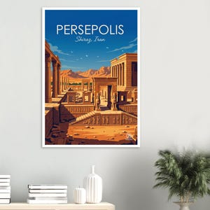 Persepolis Travel Poster | Ancient Persian Ruins, Shiraz Iran (Digital Download) image 2