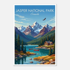 Jasper National Park Travel Print, Travel Poster, Canada image 2