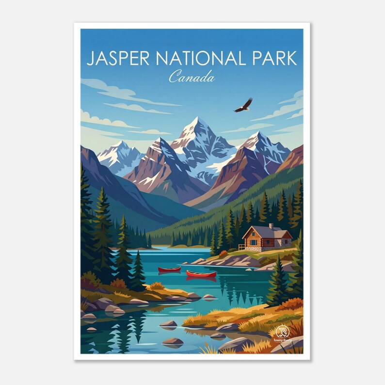 Jasper National Park Travel Print, Travel Poster, Canada image 2