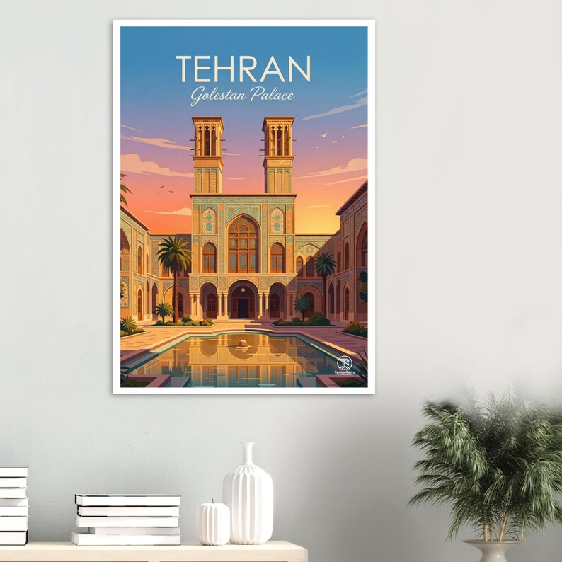 Golestan Palace Tehran Travel Poster | Persian Architecture Art (Digital Download) image 2