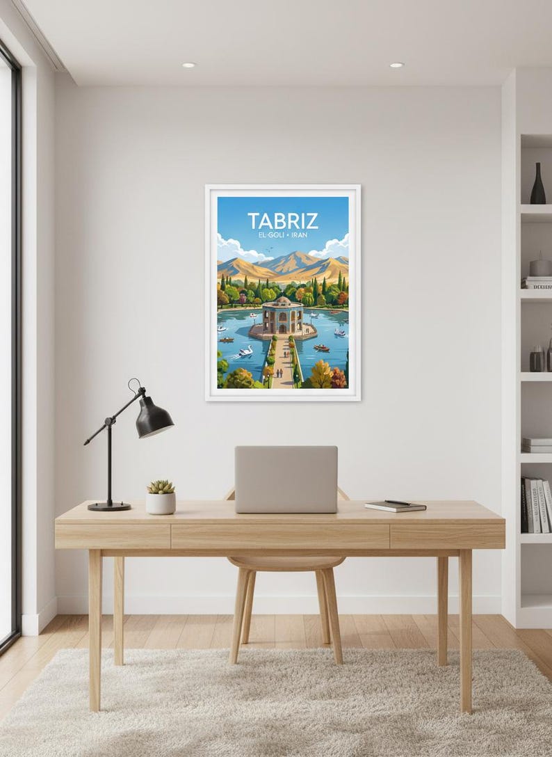 Reseaffisch med El Goli Tabriz | Persisk trädgårdskonsttryck (digital nedladdning) bild 5
