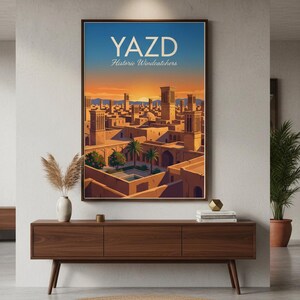 Yazd Windcatchers Travel Poster | Persian Architecture Art (Digital Download) image 7