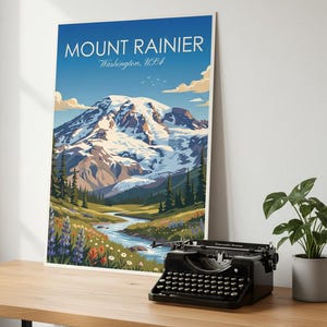 Mount Rainier National Park Art | Washington PNW Mountain Landscape (Digital Download) image 4