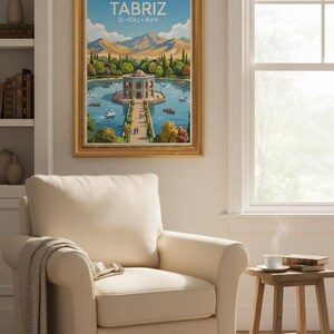 Reseaffisch med El Goli Tabriz | Persisk trädgårdskonsttryck (digital nedladdning) bild 4