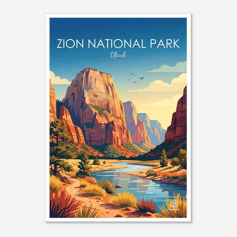 Zion National Park Art Print | Utah Desert Canyon Landscape (Digital Download) image 1