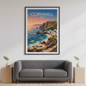Cornwall UK Coastal Landscape Print | English Seaside Travel Poster (Digital Download) image 11