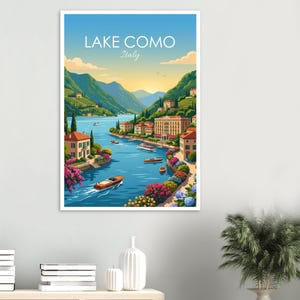 Lake Como Italy Art Print | European Lakeside Villa Wall Decor (Digital Download) image 3