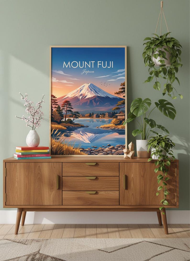 Mount Fuji Print | Japan Travel Poster, Asian Landscape Wall Decor (Digital Download) image 5