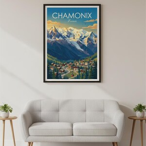 Chamonix France Alps Travel Poster | Mont Blanc Mountain Wall Art (Digital Download) image 7