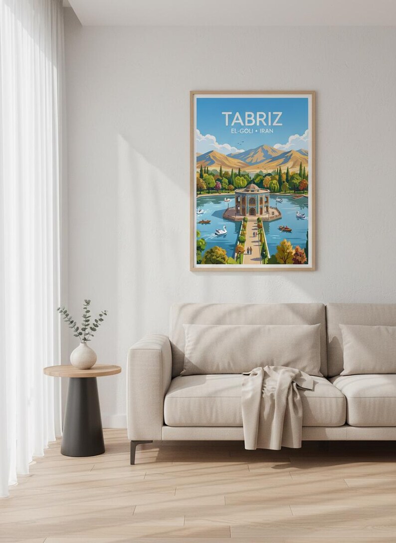 Reseaffisch med El Goli Tabriz | Persisk trädgårdskonsttryck (digital nedladdning) bild 6