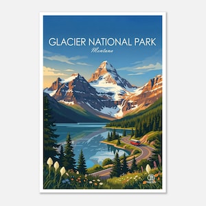 Glacier National Park Print | Montana Alpine Mountain Wall Decor (Digital Download) image 1