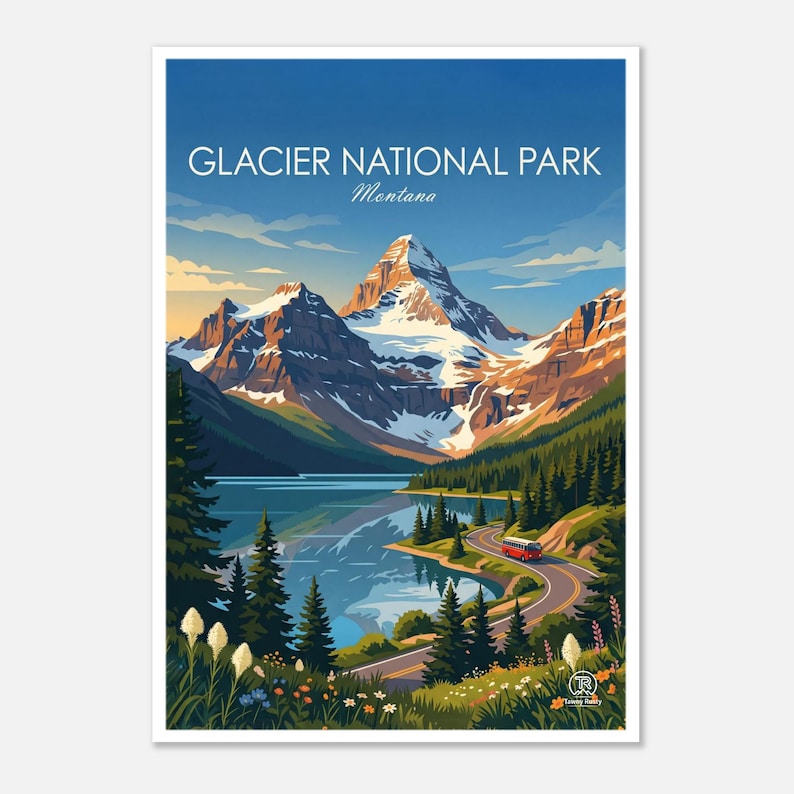 Glacier National Park Print | Montana Alpine Mountain Wall Decor (Digital Download) image 1