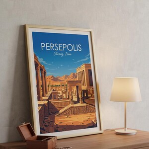Persepolis Travel Poster | Ancient Persian Ruins, Shiraz Iran (Digital Download) image 3