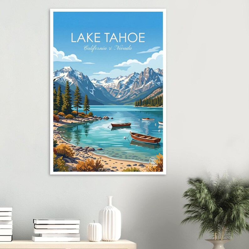 Lake Tahoe Wall Art | California Nevada Mountain Lake Print (Digital Download) image 2