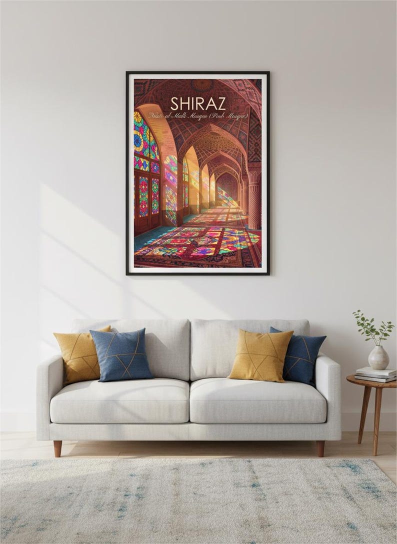 Nasir al-Mulk Mosque Digital Art | Shiraz Travel Poster (Instant Download) image 9