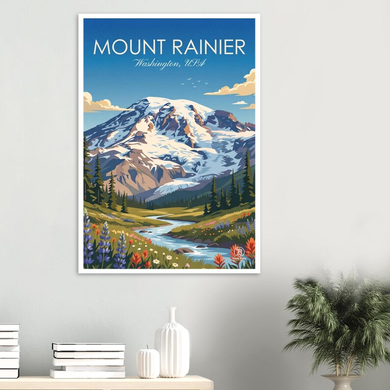 Mount Rainier National Park Art | Washington PNW Mountain Landscape (Digital Download) image 3
