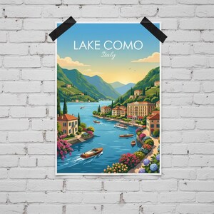 Lake Como Italy Art Print | European Lakeside Villa Wall Decor (Digital Download) image 6
