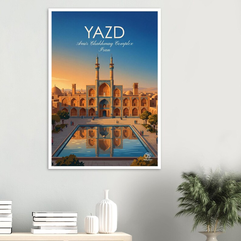 Digitale Kunst am Amir-Chakhmaq-Platz | Yazd-Reiseposter (Digitaler Download) Bild 2
