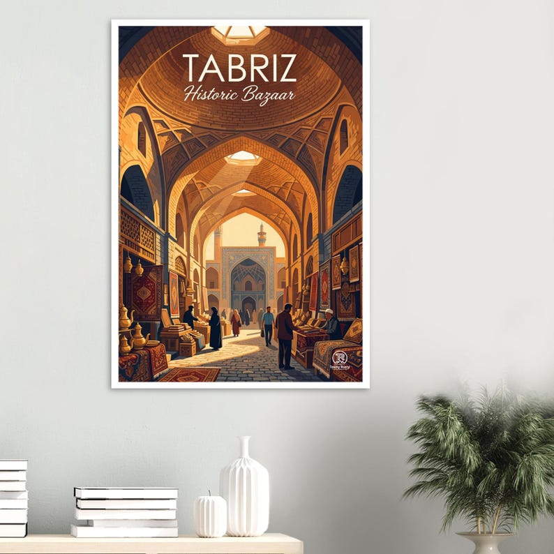 Reiseplakat zum historischen Basar von Täbris | Wandkunst zur persischen Architektur (Digitaler Download) Bild 2